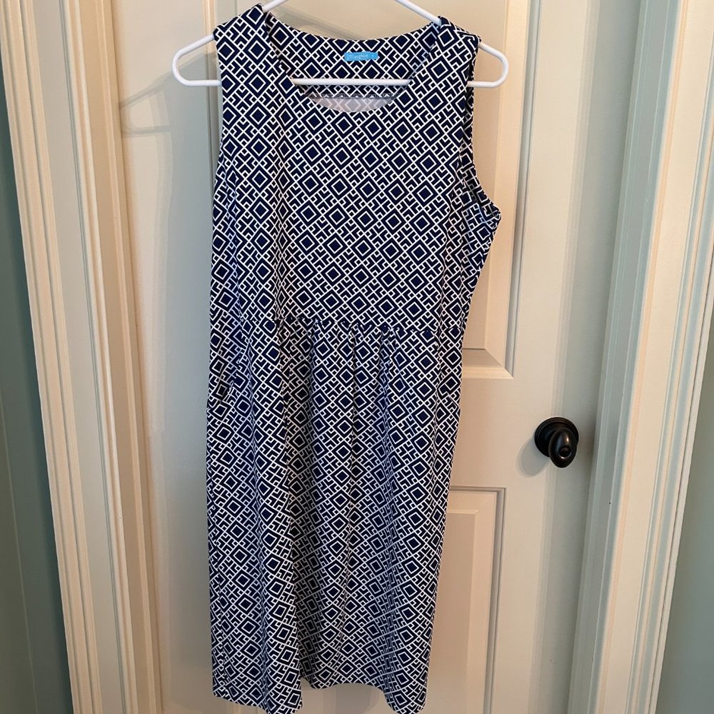 J. McLaughlin Navy White Sleeveless Mini Dress